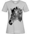 Women's T-shirt Zebra face grey фото