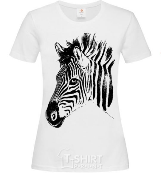 Women's T-shirt Zebra face White фото