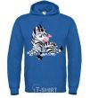 Men`s hoodie A zebra with a butterfly on its nose royal фото