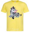 Men's T-Shirt A zebra with a butterfly on its nose cornsilk фото