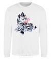 Sweatshirt A zebra with a butterfly on its nose White фото