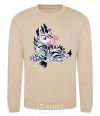 Sweatshirt A zebra with a butterfly on its nose sand фото