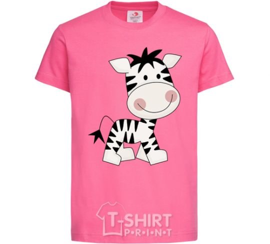 Детская футболка Зебренок рисунок Ярко-розовый фото