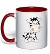 Mug with a colored handle A zebrafish drawing red фото