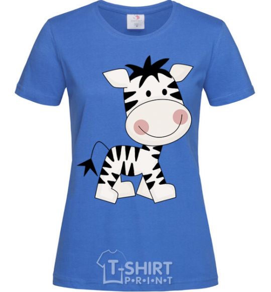 Women's T-shirt A zebrafish drawing royal-blue фото