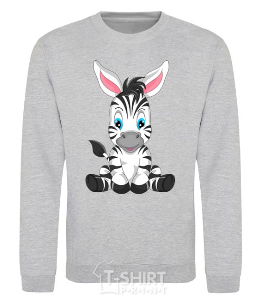 Sweatshirt Zebra sitting sport-grey фото