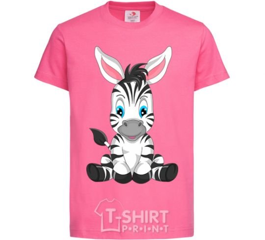 Kids T-shirt Zebra sitting heliconia фото