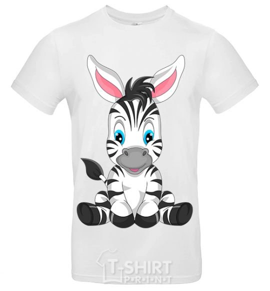 Men's T-Shirt Zebra sitting White фото