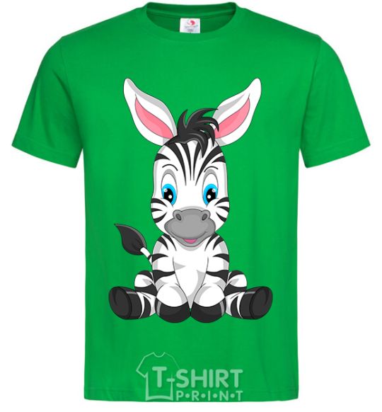 Men's T-Shirt Zebra sitting kelly-green фото