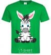 Men's T-Shirt Zebra sitting kelly-green фото