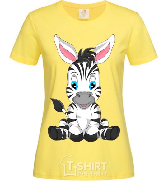 Women's T-shirt Zebra sitting cornsilk фото