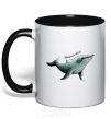 Mug with a colored handle Humpback Whale black фото