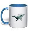 Mug with a colored handle Humpback Whale royal-blue фото