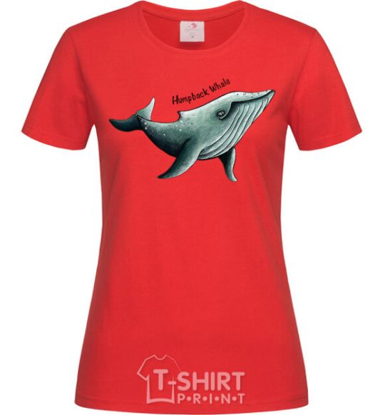 Women's T-shirt Humpback Whale red фото