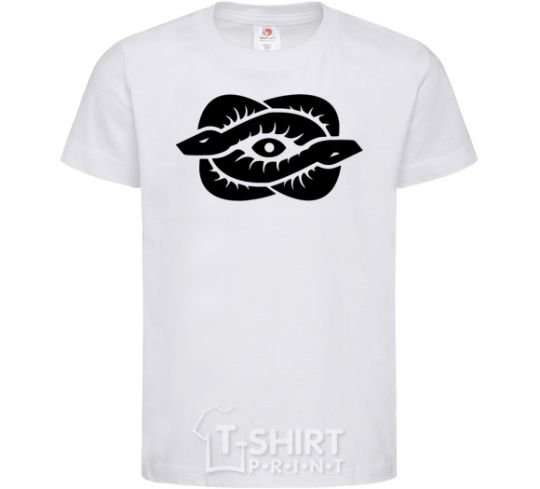 Kids T-shirt Snakes and the eye White фото