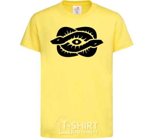 Kids T-shirt Snakes and the eye cornsilk фото