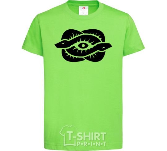 Kids T-shirt Snakes and the eye orchid-green фото