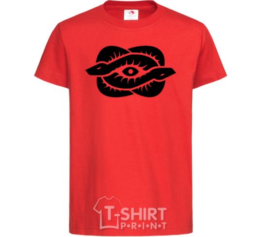 Kids T-shirt Snakes and the eye red фото