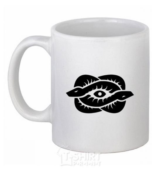 Ceramic mug Snakes and the eye White фото