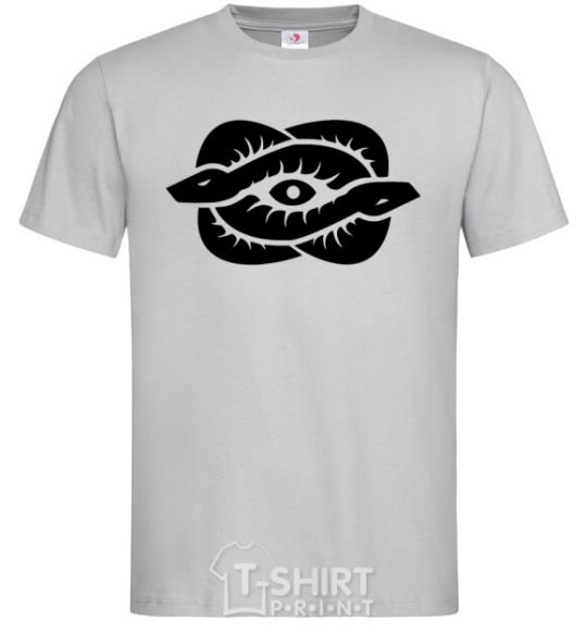 Men's T-Shirt Snakes and the eye grey фото