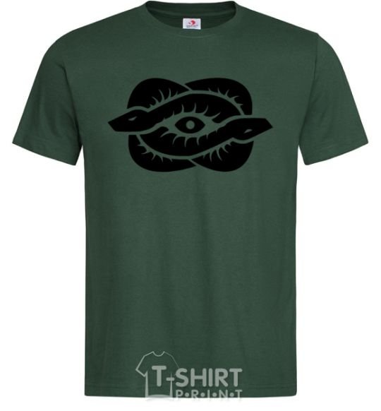 Men's T-Shirt Snakes and the eye bottle-green фото