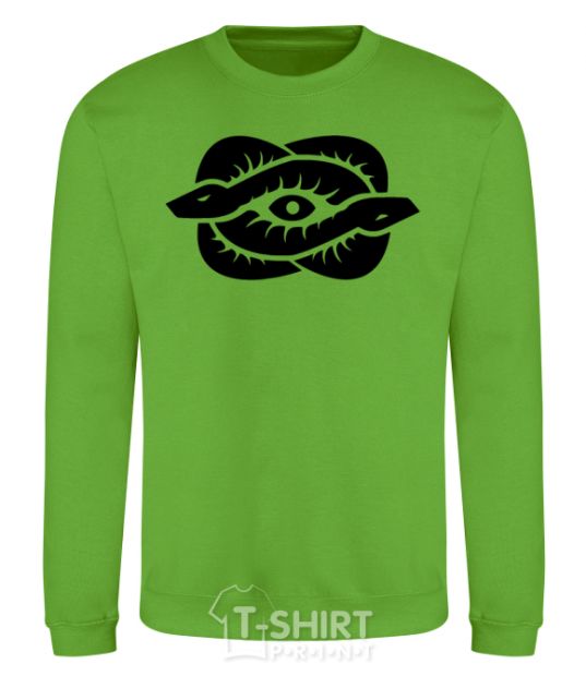 Sweatshirt Snakes and the eye orchid-green фото