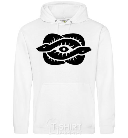 Men`s hoodie Snakes and the eye White фото