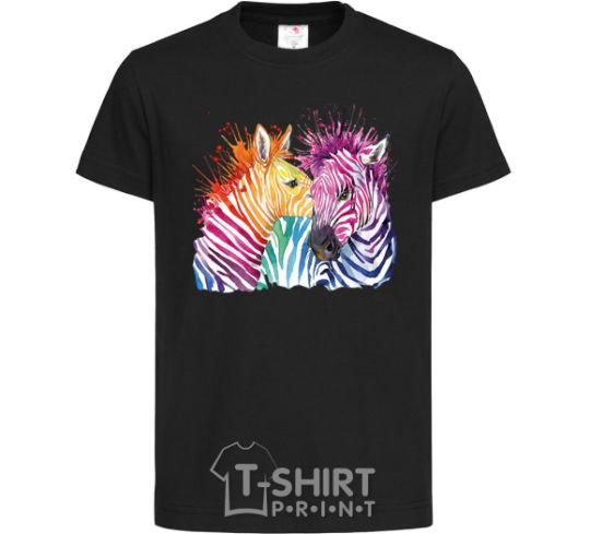 Kids T-shirt Zebra sprinkles black фото