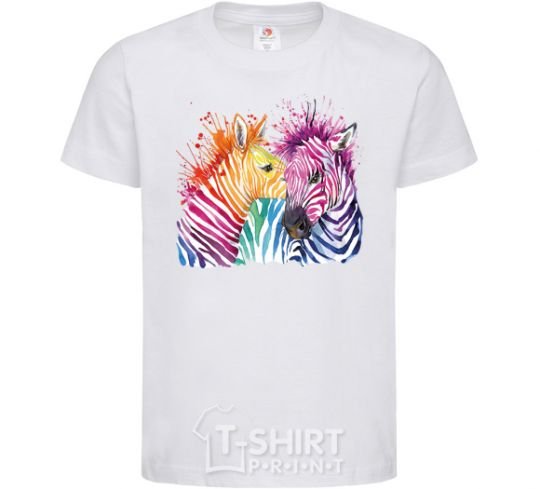 Kids T-shirt Zebra sprinkles White фото