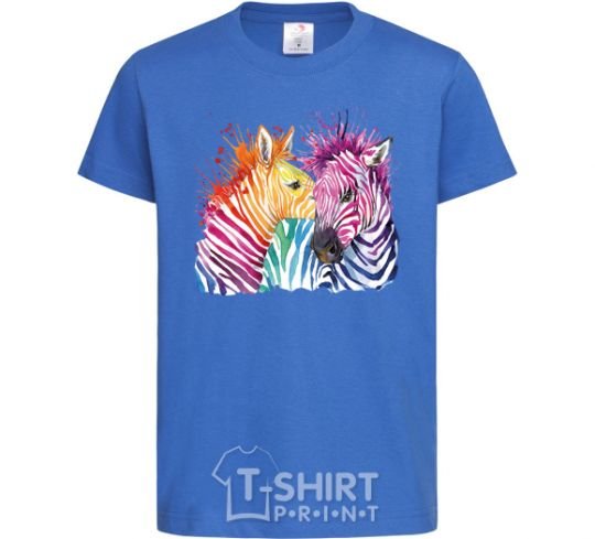 Kids T-shirt Zebra sprinkles royal-blue фото