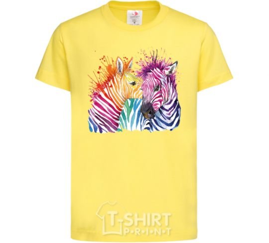 Kids T-shirt Zebra sprinkles cornsilk фото