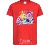 Kids T-shirt Zebra sprinkles red фото