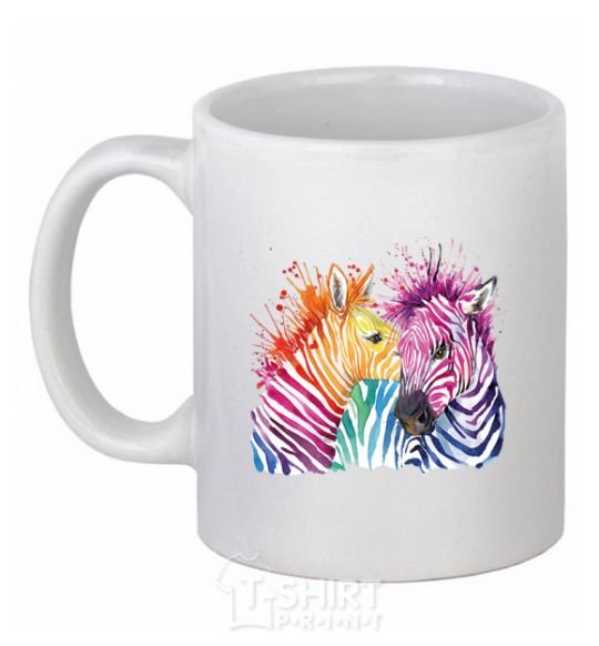 Ceramic mug Zebra sprinkles White фото