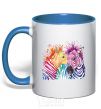 Mug with a colored handle Zebra sprinkles royal-blue фото