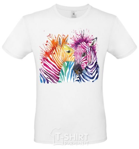 Men's T-Shirt Zebra sprinkles White фото