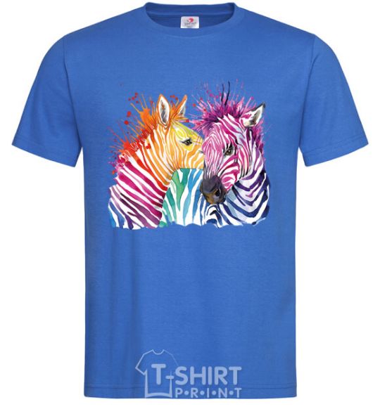 Men's T-Shirt Zebra sprinkles royal-blue фото