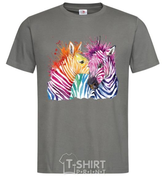 Men's T-Shirt Zebra sprinkles dark-grey фото