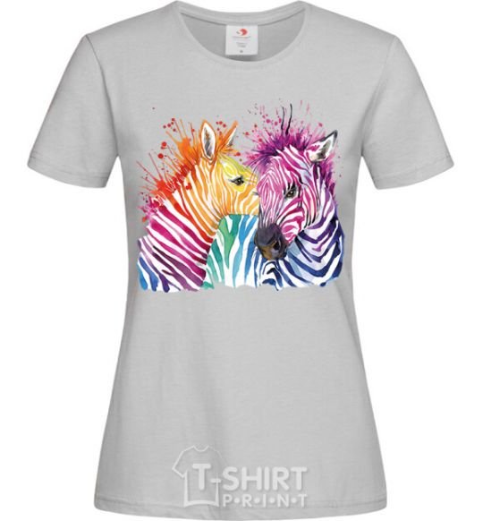 Women's T-shirt Zebra sprinkles grey фото