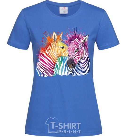 Women's T-shirt Zebra sprinkles royal-blue фото