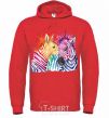 Men`s hoodie Zebra sprinkles bright-red фото