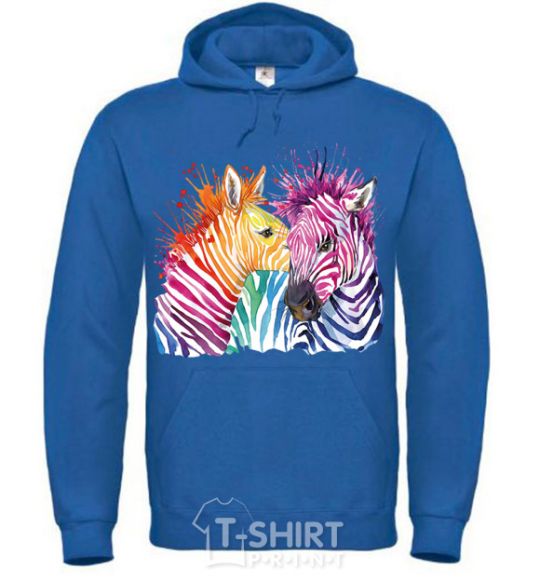 Men`s hoodie Zebra sprinkles royal фото