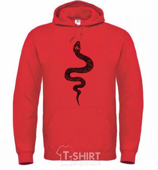 Men`s hoodie Snake scales bright-red фото