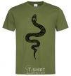 Мужская футболка Змея чешуйки Оливковый фото