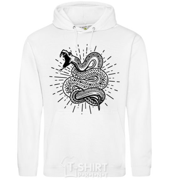 Men`s hoodie Snake bite White фото