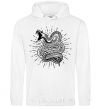 Men`s hoodie Snake bite White фото