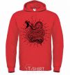 Men`s hoodie Snake bite bright-red фото