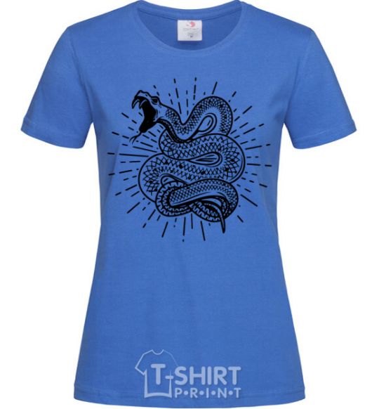 Women's T-shirt Snake bite royal-blue фото