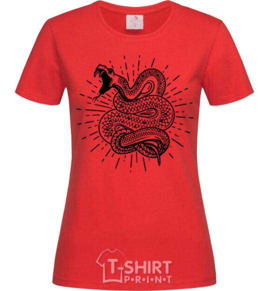 Women's T-shirt Snake bite red фото