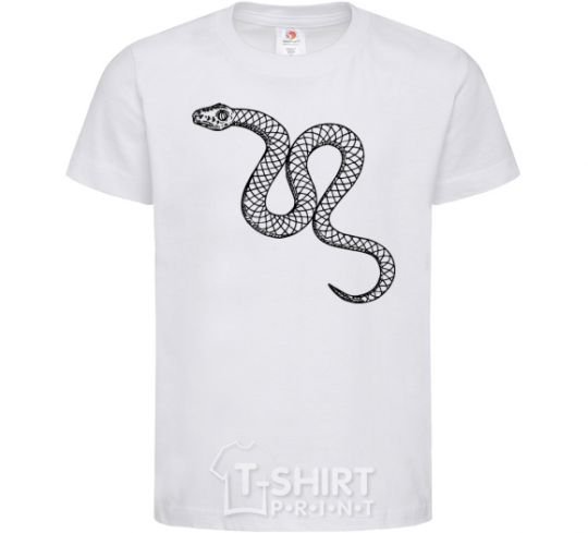 Kids T-shirt The snake crawls White фото