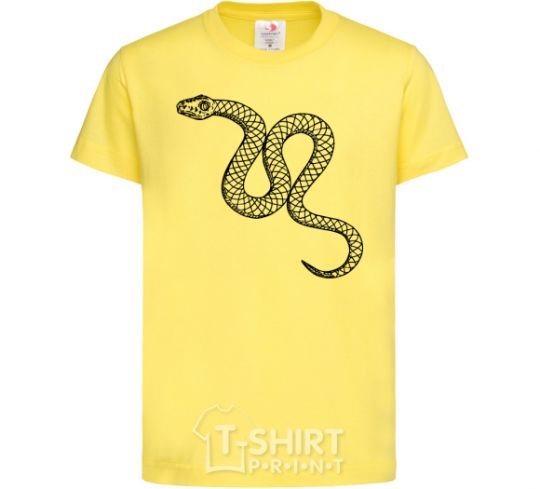 Kids T-shirt The snake crawls cornsilk фото